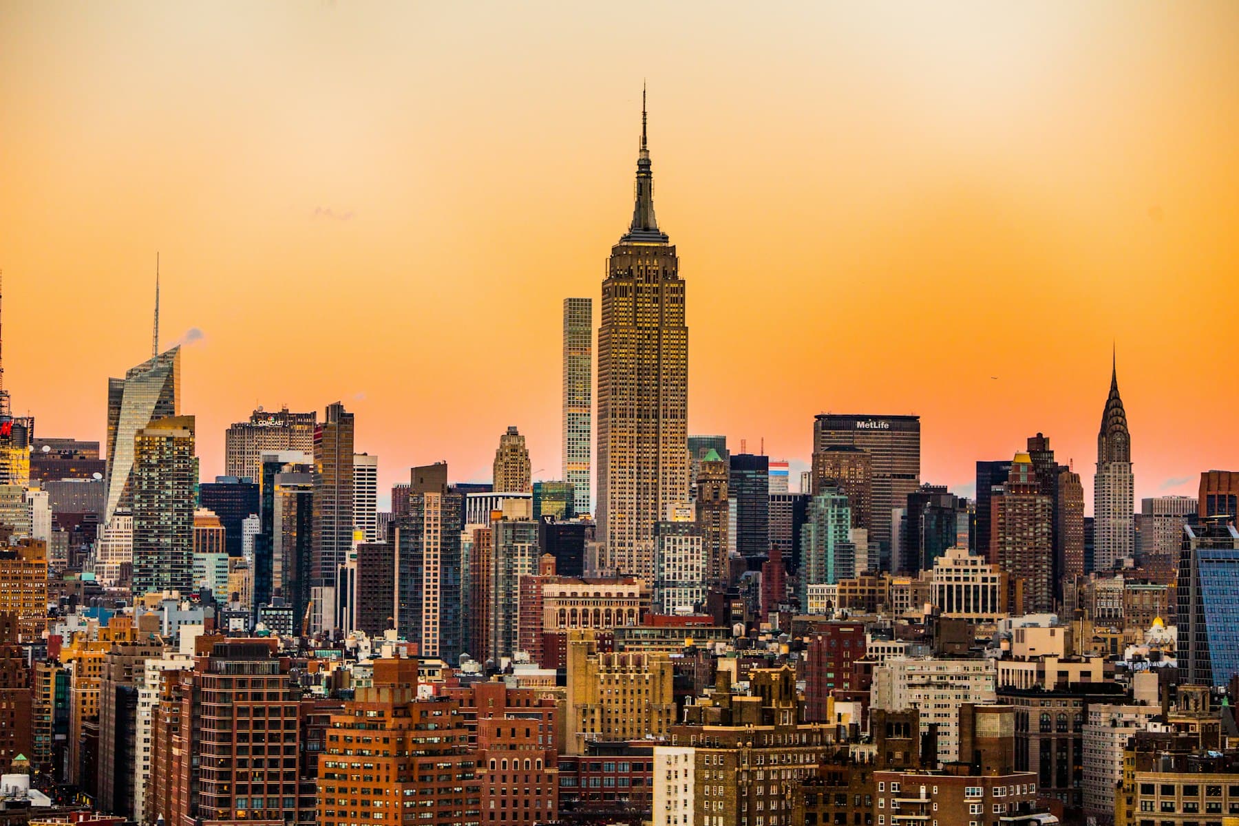 Manhattan skyline at sunrise